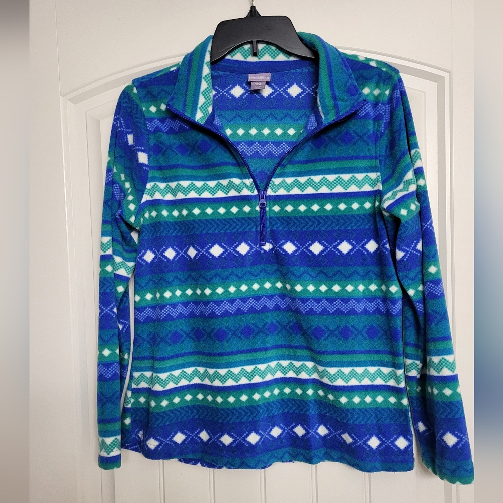 Laura Scott Women's Petite M, 1/2 zip long sleeve sweeter top